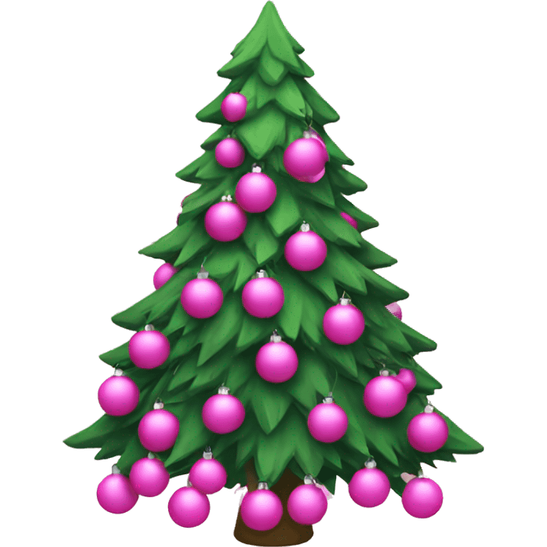 Christmas tree with pink balls emoji