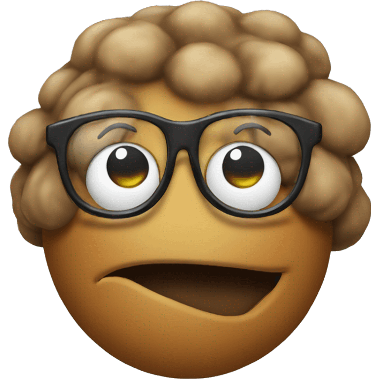 poop emoji with glasses emoji