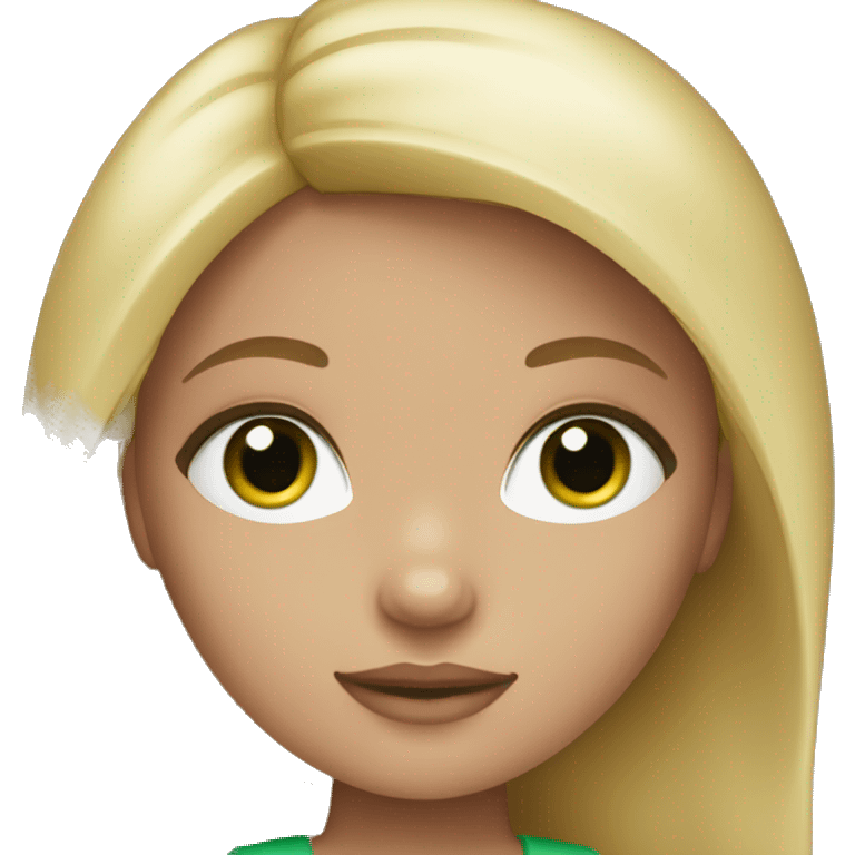 Girl doll with green eyes and blonde hair emoji