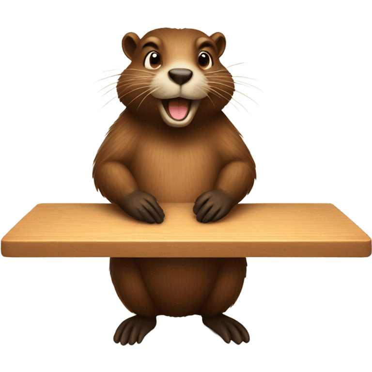 Beaver is sitting at the table emoji