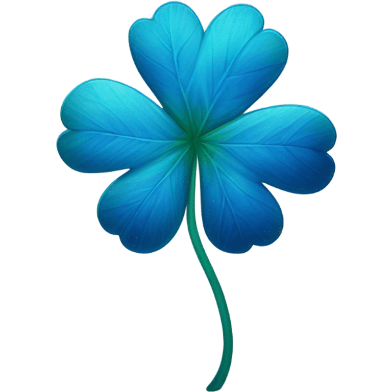 Four leaf blue clover emoji