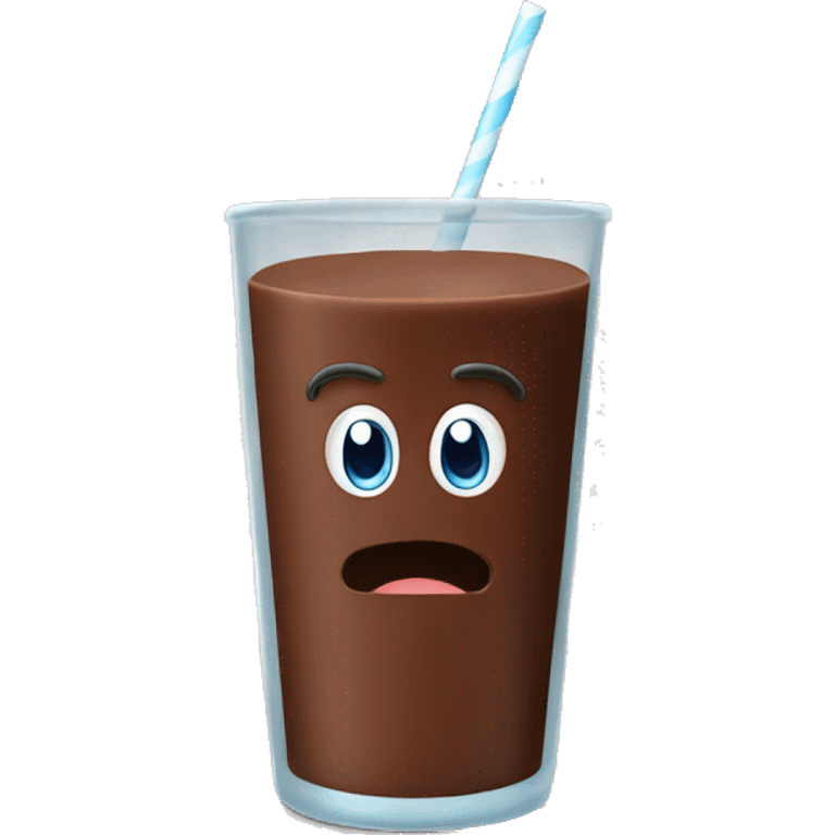 Un vaso de leche con chocolate  emoji