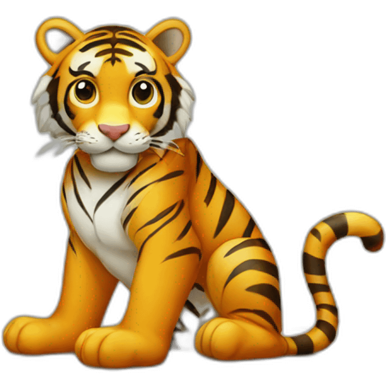 Tiger top of table  emoji