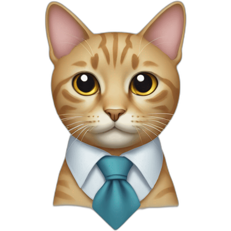 cat with tie emoji