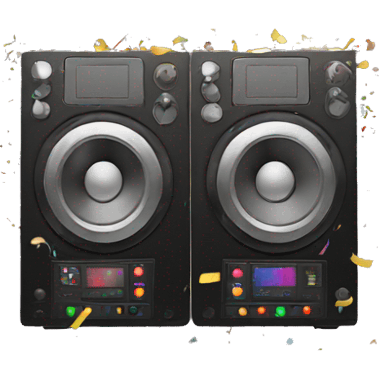 Dj decks with confetti emoji