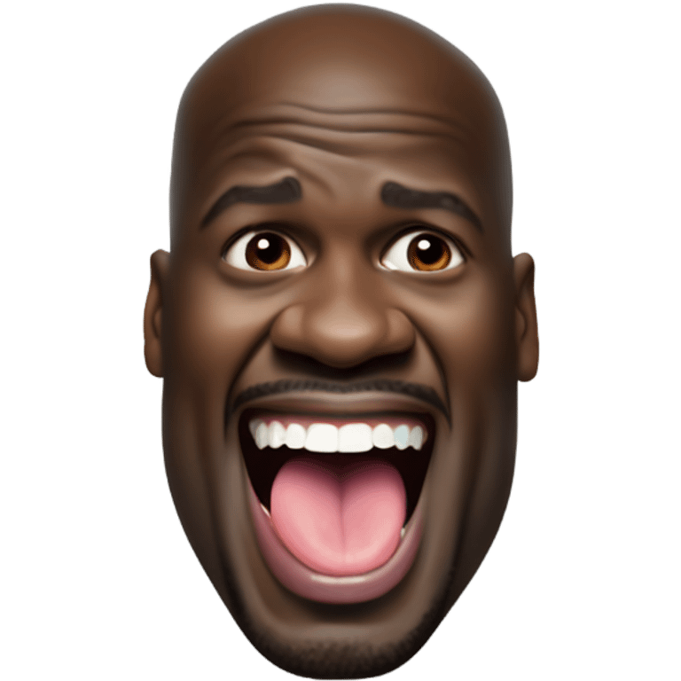 Shaquille o Neal sticking out his tongue emoji