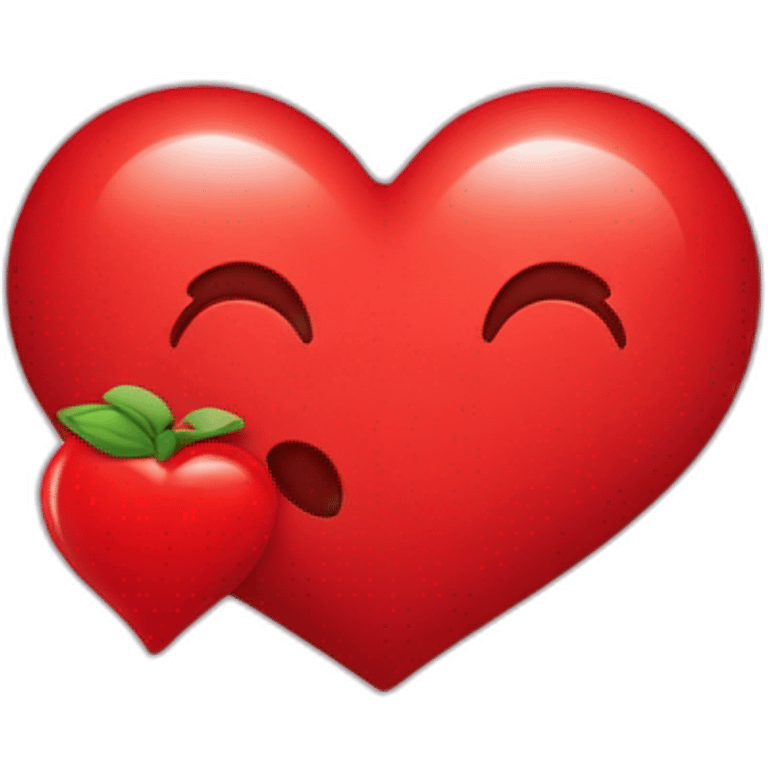 Cœur rouge avec des emoji bisous emoji