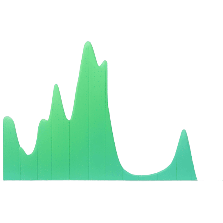 vaporware color themed line chart, direction up and to the right emoji