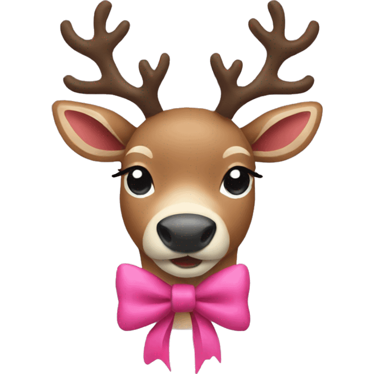 Reindeer with pink bow emoji