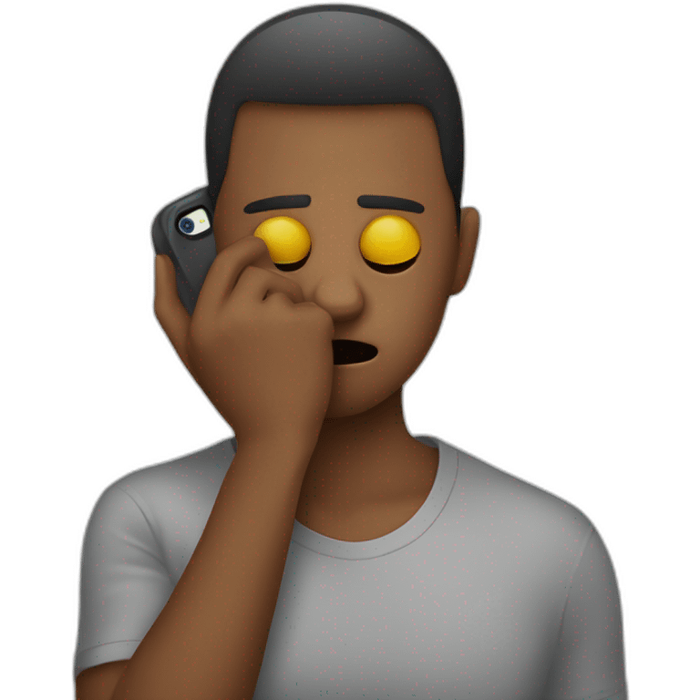 exasperated person holding a phone in front of their face emoji