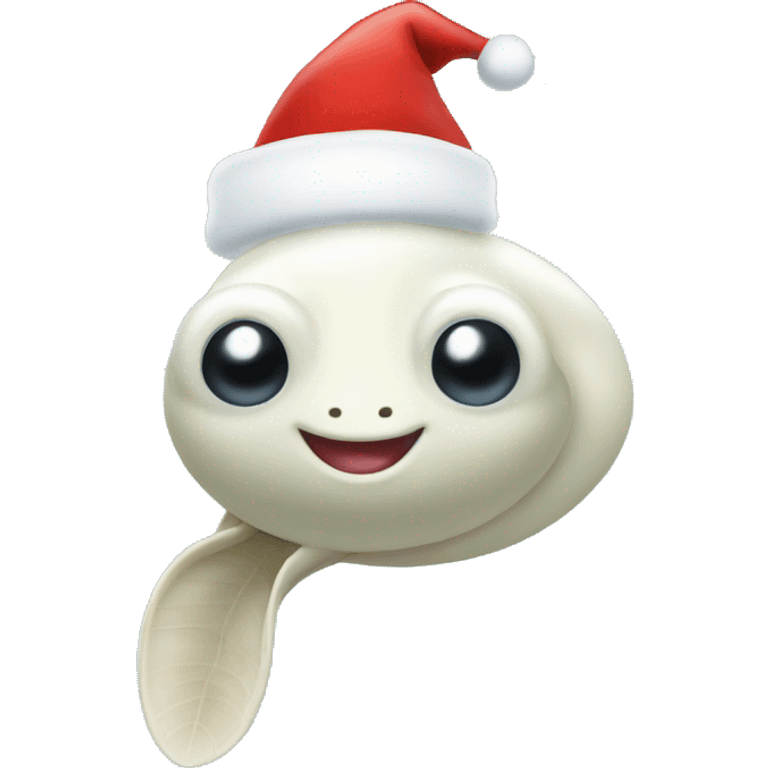 White tadpole wearing a Santa hat  emoji