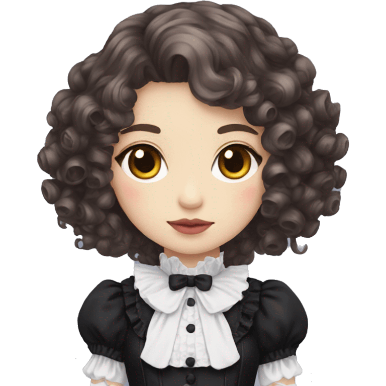 Gothic Lolita with curly brown hair emoji