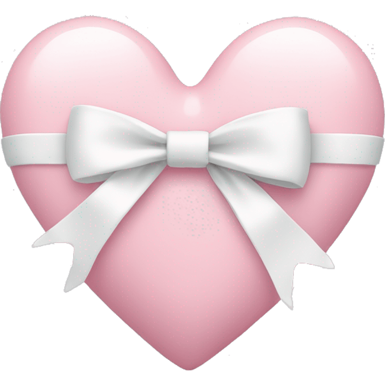 Pastel pink heart with white bow emoji