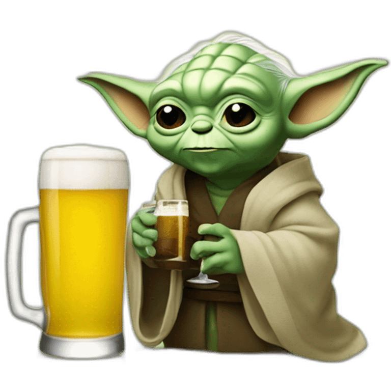 Yoda drink à beer emoji