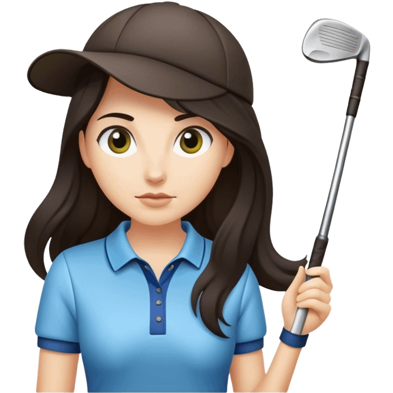 Female golf player with long dark hair emoji