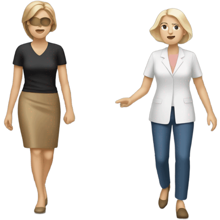 Woman leading a blind woman emoji