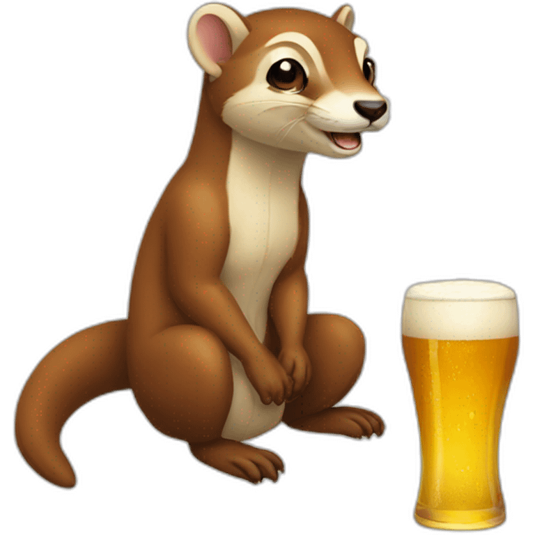 Weasel drink beer emoji