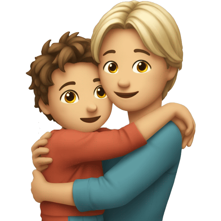 hug mum son emoji