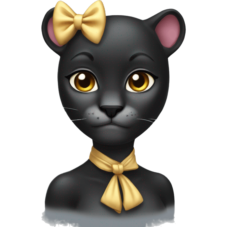 Panther wearing bow and she is coquette  emoji