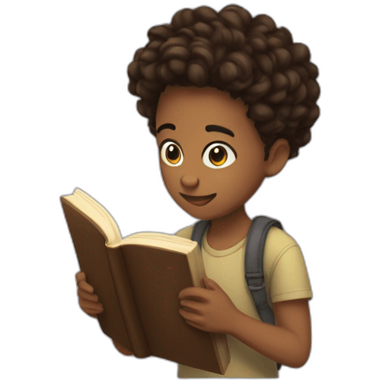 Boy read a book with takiya emoji