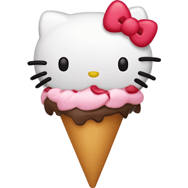 Hello kitty with icecream emoji