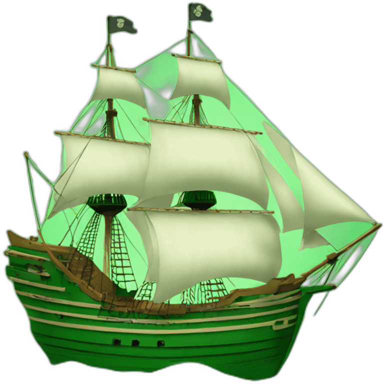 mayflower ship with green background emoji