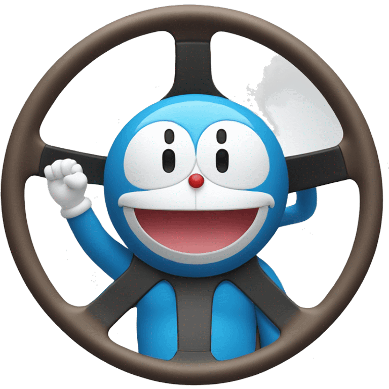 Doraemon controls steering wheel  emoji