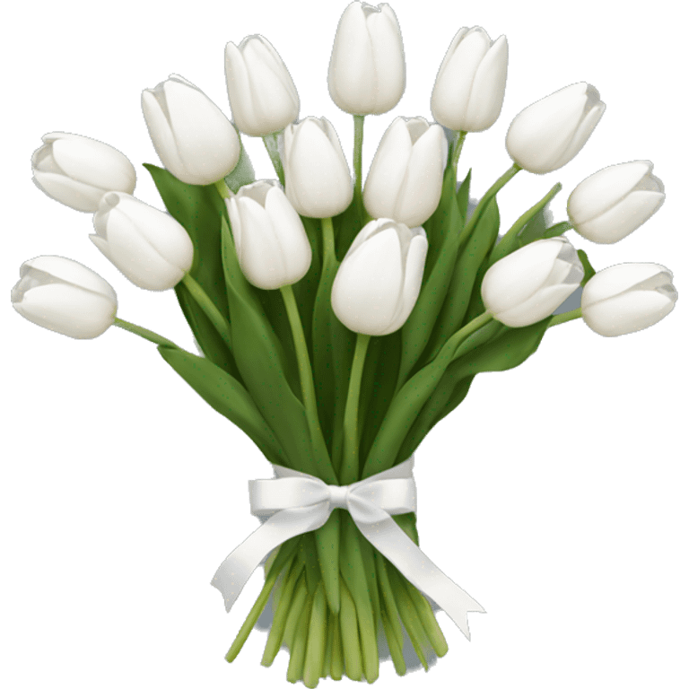 white tulip bouquet  emoji