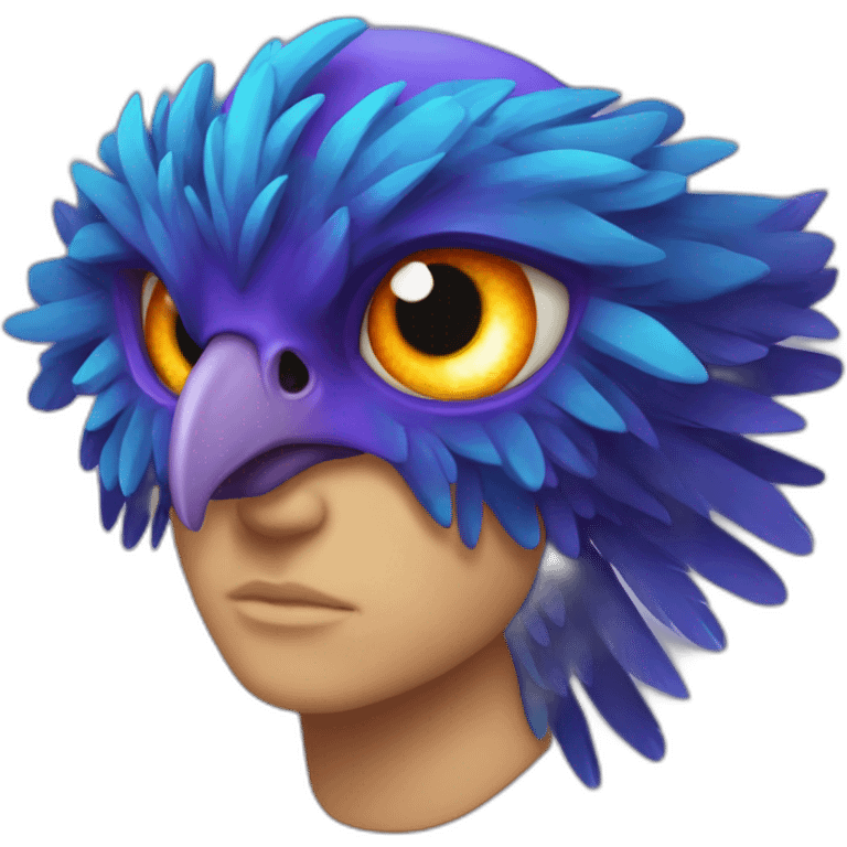 Blue Purple Phoenix Fire Head Big Eyeys emoji