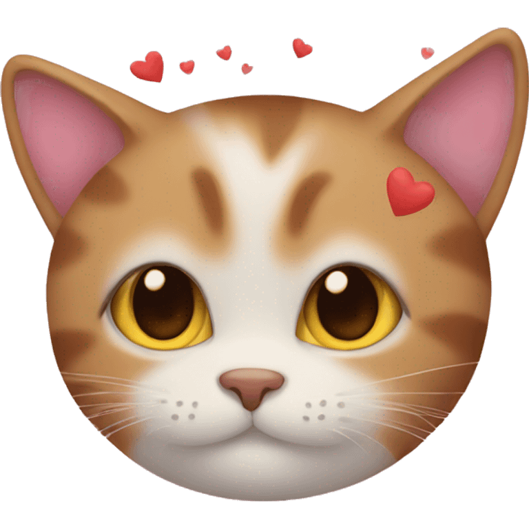 A cat covered with hearts emoji