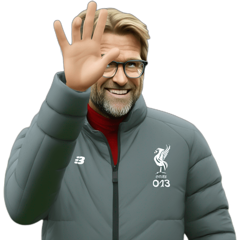 Jurgen Klopp waving hi emoji