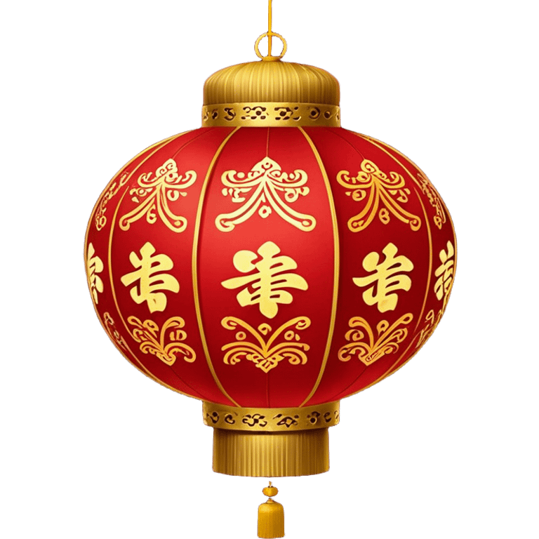 Chinese New Year red lantern – Cinematic Realistic Chinese New Year Red Lantern, depicted as an exquisitely crafted lantern adorned with intricate red and gold patterns, softly glowing against a dark background with subtle calligraphic details, evoking festive warmth and tradition. emoji