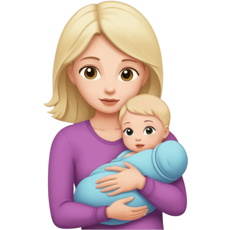 Mom holding baby girl  emoji