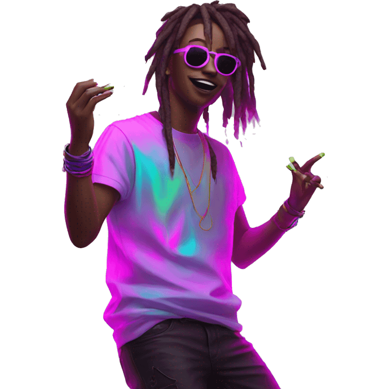 Rave party dancing neon smoking emoji