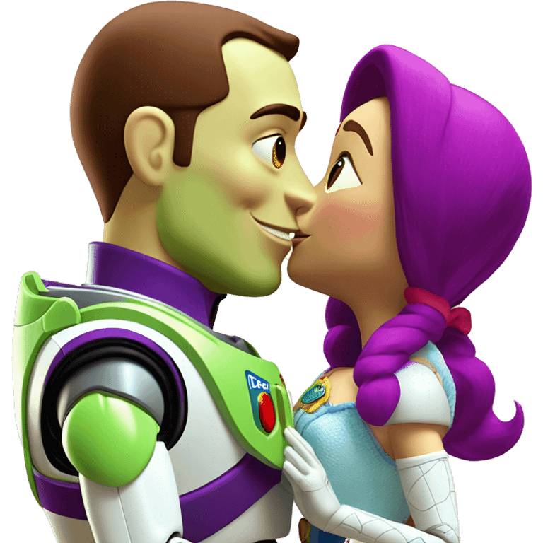 Jessie from Toy Story kissing Buzz Lightyear  emoji