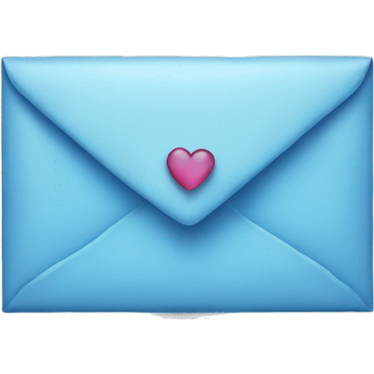 Blue written letter with heart in middle emoji