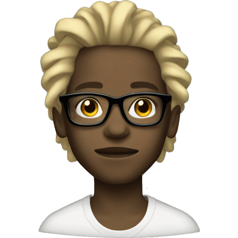 young thug with glasses and blonde dread emoji