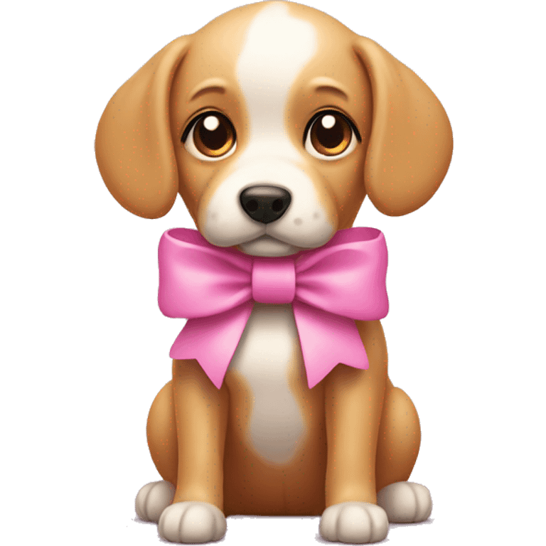 Pink dog with bow emoji