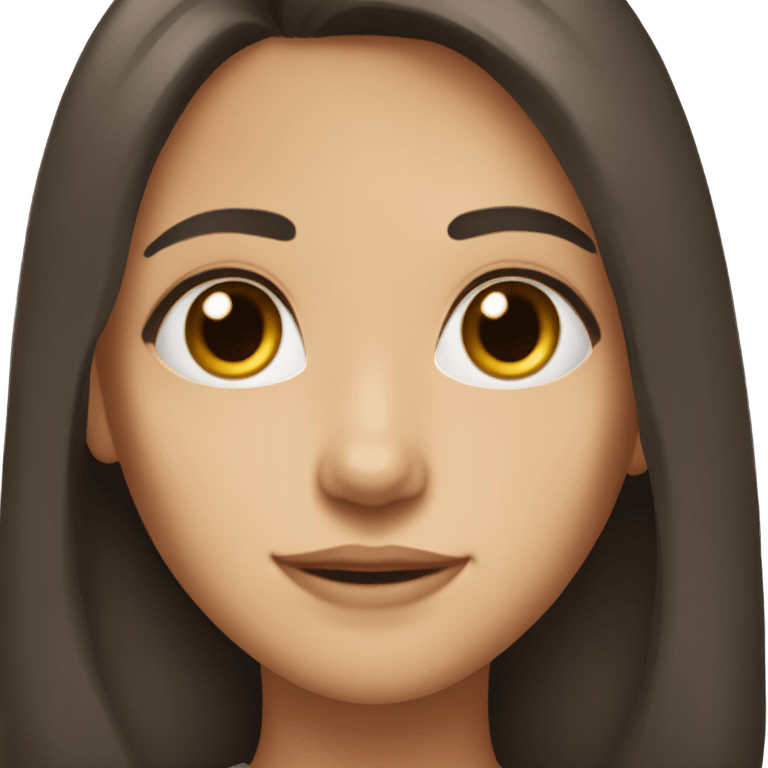 Dark long hair brown eyes bright skin, girl emoji