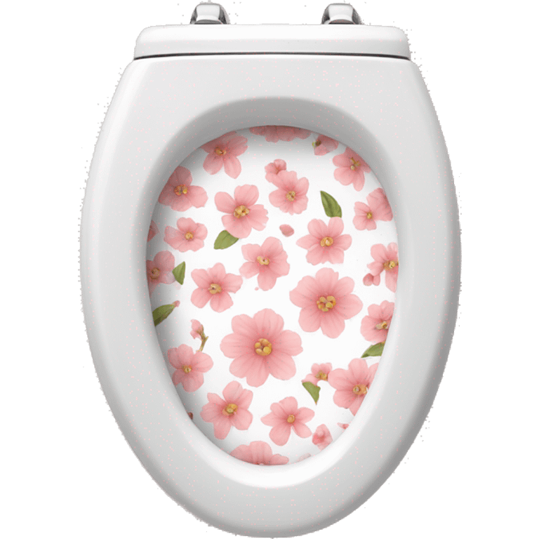 Light pink floral toilet seat  emoji