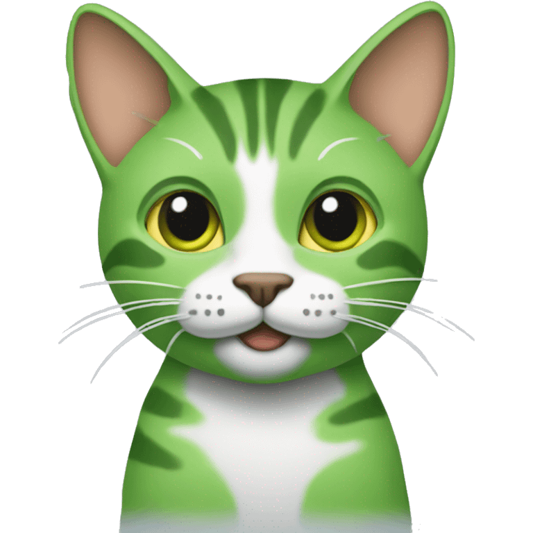 Create a smelly cat with something green that’s represent that the cat smells emoji