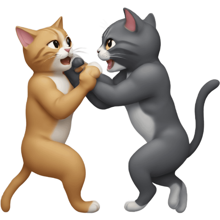 Two cats wrestling emoji