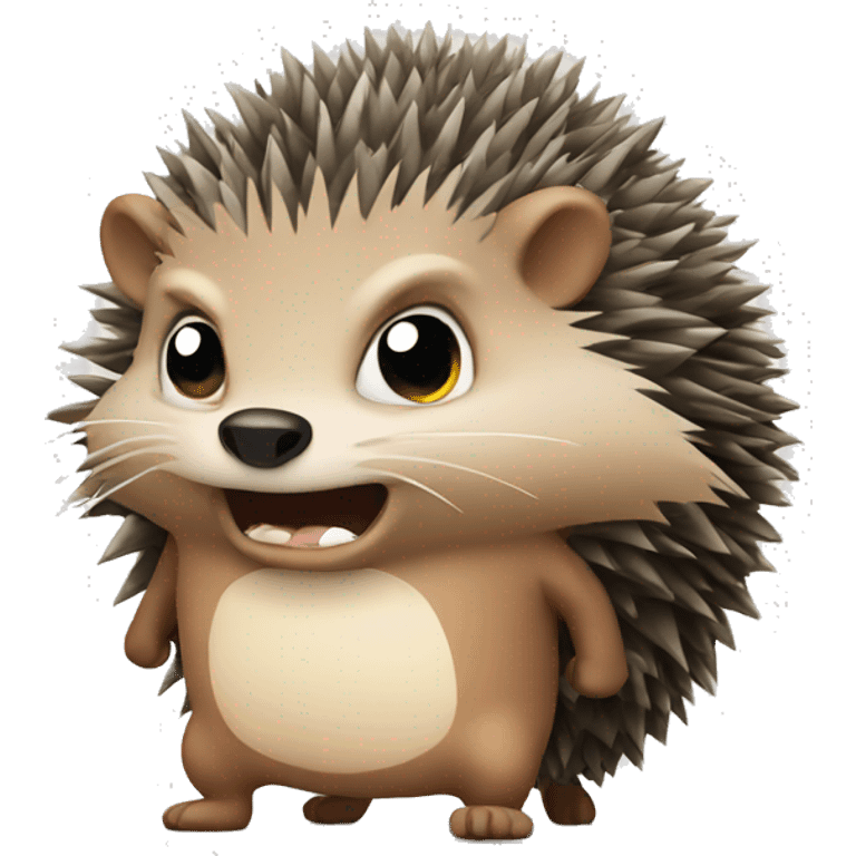 Angry hedgehog with arms  emoji