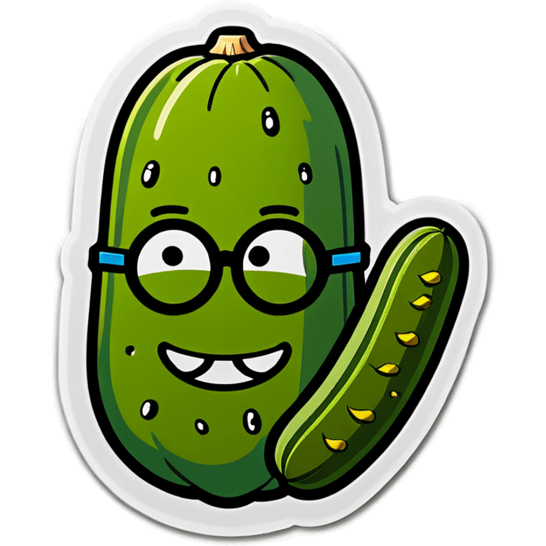 Pickle with glasses emoji