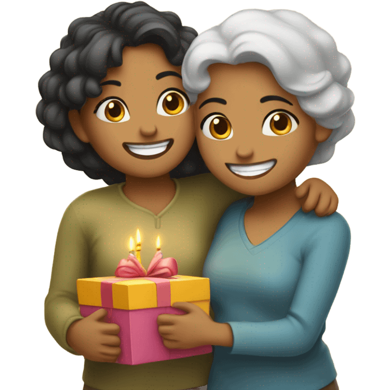 Birthday hug friend girls Indian emoji