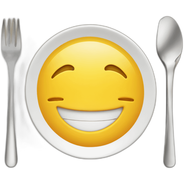 smile plate food and cutlery emoji