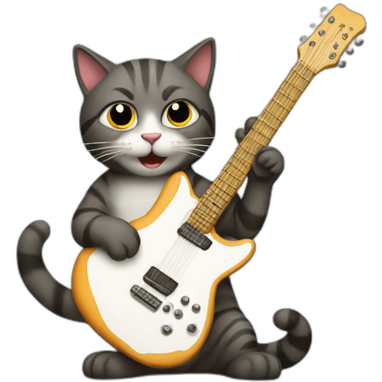 cat playing a guitar emoji