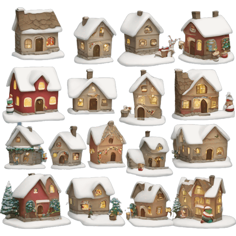 Cute Christmas village  emoji