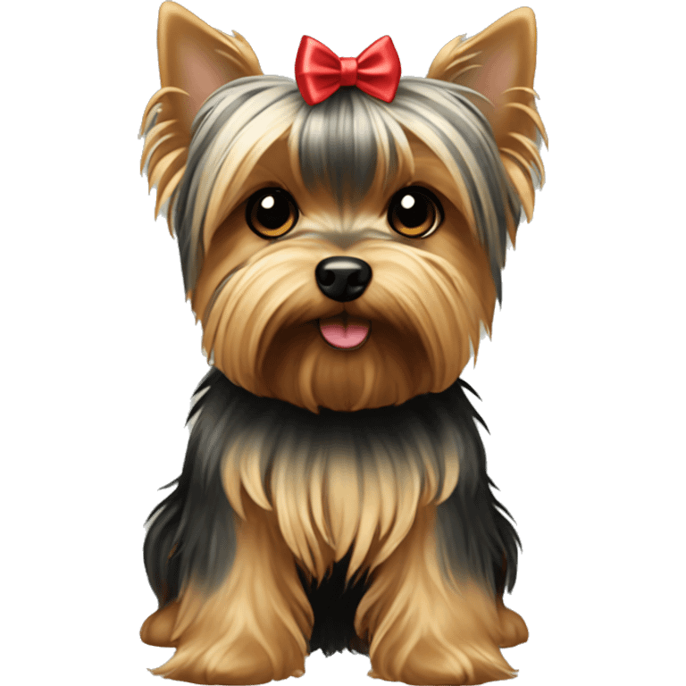 Yorkshire terrier with bow emoji