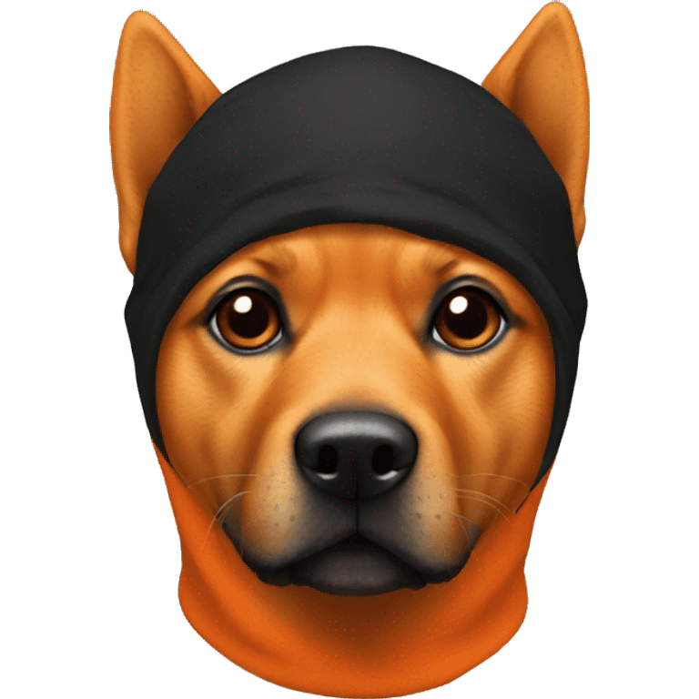 ORANGE dog with BLACK balaclava emoji